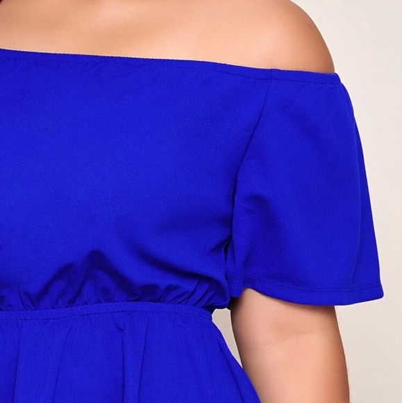 Off Shoulder Laser Cut Hem Dress - Picture 4 of 6